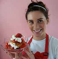 Fresh picked, locally grown strawberries are vine ripened to perfection and then served on our fresh baked, homemade shortcake!  It's your special treat From the Farm, Burlington, Washington. 