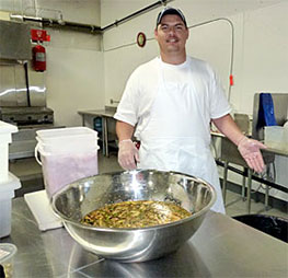 Professional chefs rent a commercial kitchen at From the Farm Treats-Bringing Locally Grown Berries into the Fresh Baked Goodies for Burlington, Washington.