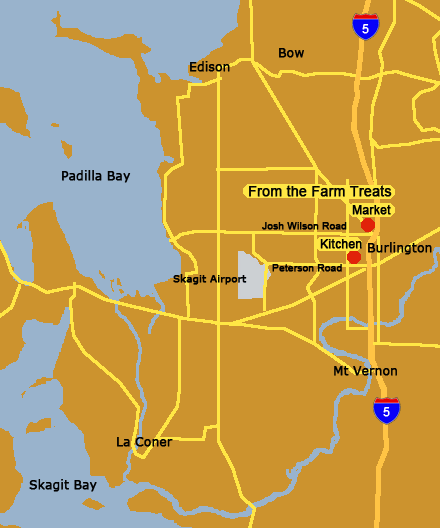 Directions and map to From the Farm Treats-Bringing Locally Grown Berries into the Fresh Baked Goodies for Burlington, Washington